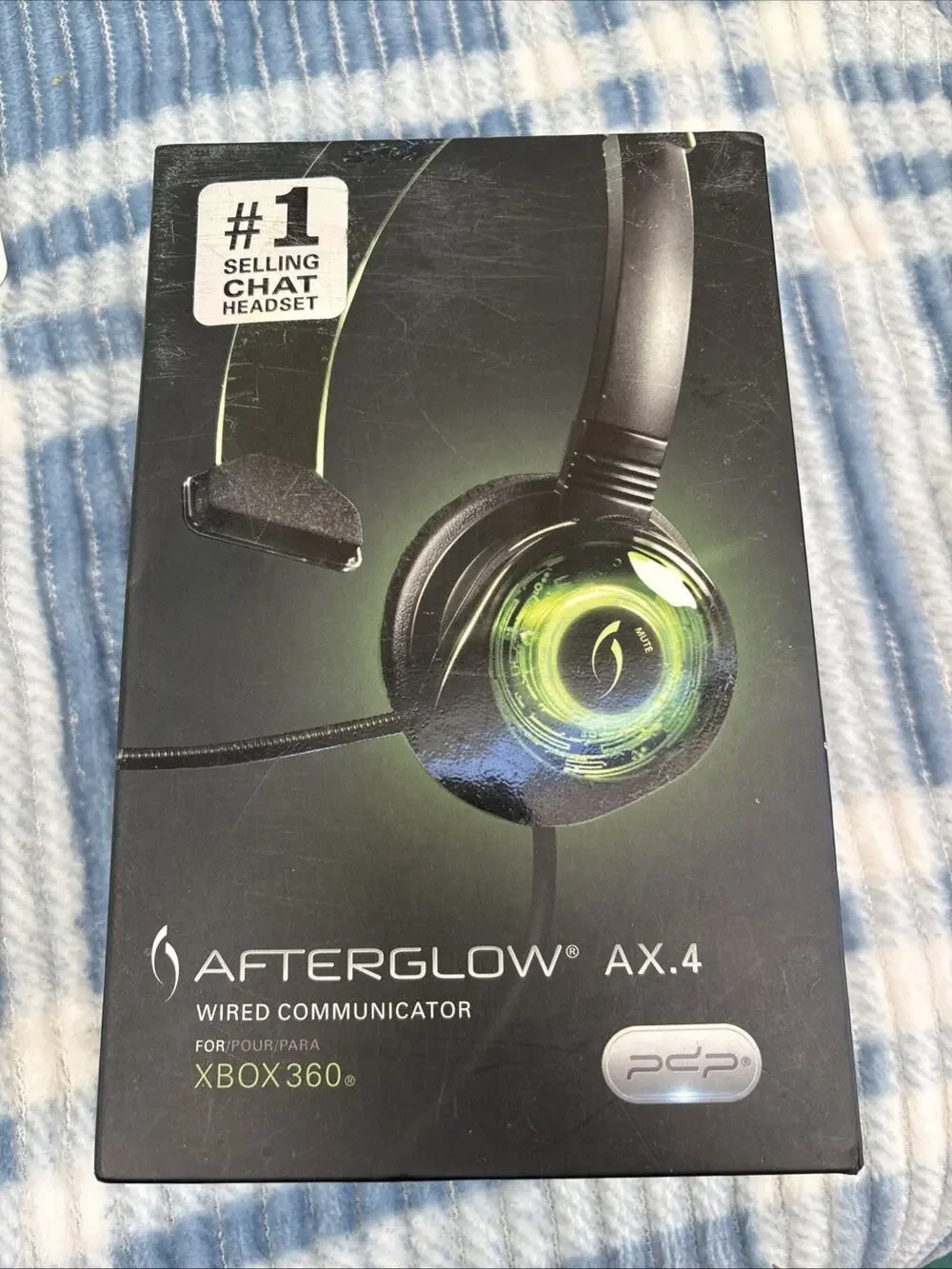 PDP Afterglow AX.4 Green XBOX360 Headsets New Box Damaged Wired Communicator